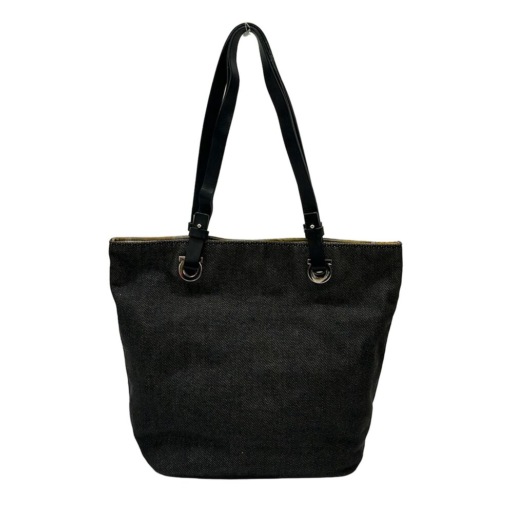 Salvatore Ferragamo Tote Bag Dark Navy Multi Chemical Fiber Leather